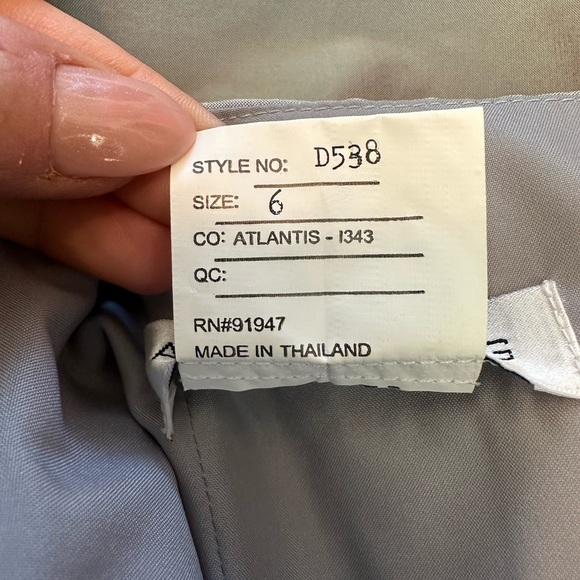 Alfred Sung Womens Draped Bodice Short Bridesmaid Dress D538 Atlantis NWT - Picture 7 of 11